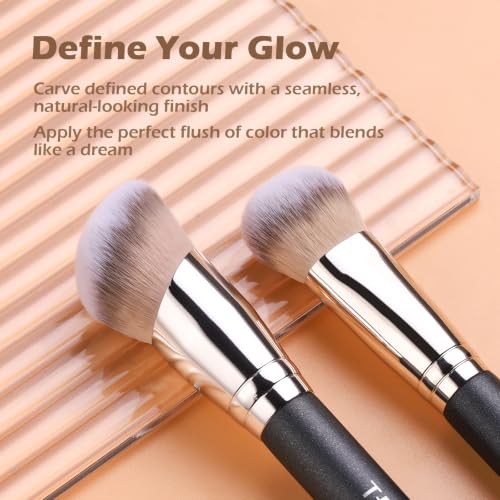 TEOYALL 5-Piece Makeup Brush Set with Blush Brush - Professional Quality