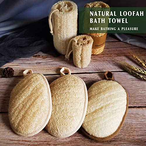 Natural Egyptian Loofah Body Scrubber 2 Pack - Exfoliating Bath Sponge