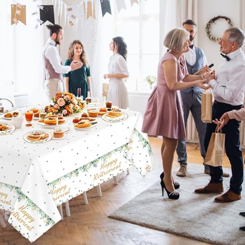 Sage Green Retirement Party Tablecloths - 3 Pack, 107 x 54 Inch