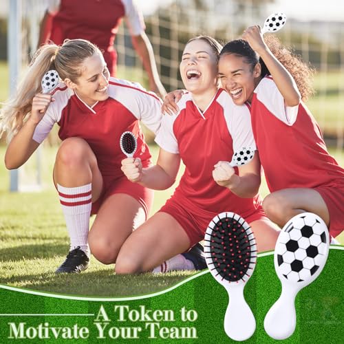 SiliFine Soccer Mini Detangler Brush Set - 12 Pcs, White