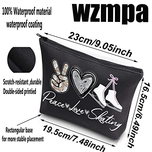 WZMPA Peace Skating Ice Skating Makeup Bag Figure Skating Gift with Zipper - Inspired by Peace Love Skating