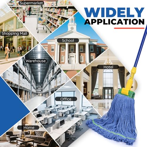 Onesimus Heavy Duty 28 oz Mop Head Replacement - Blue Cotton Blend