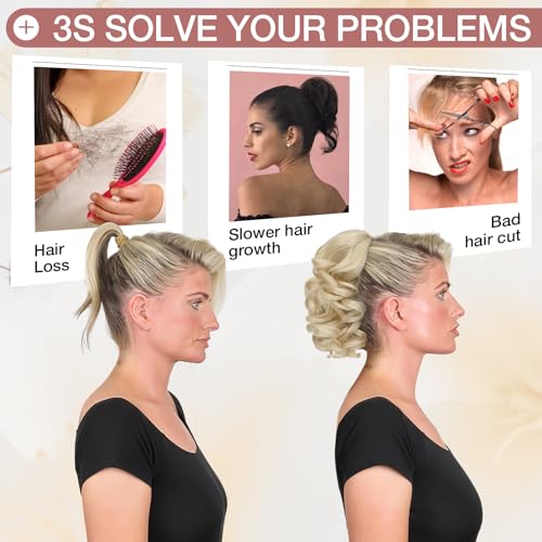 FELENDY 9" Curly Claw Clip Ponytail Extension - Light Blonde Synthetic Hair