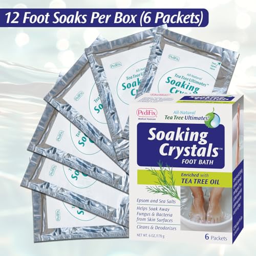 PediFix Epsom Salt Foot Bath Soaking Crystals with Tea Tree Oil - 6 Packets