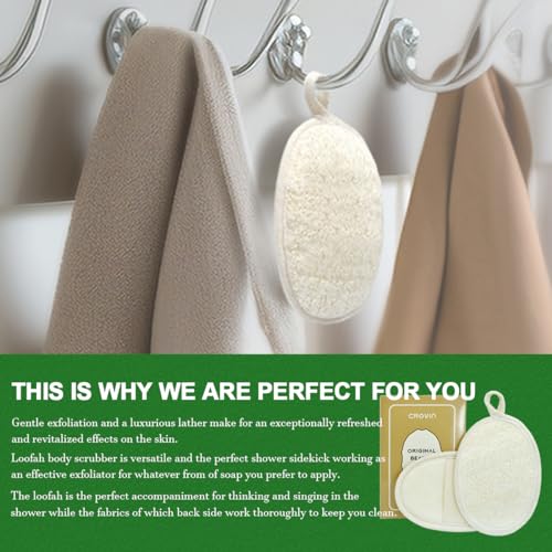 CROVIN Natural Loofah Exfoliating Body Scrubber Pack of 6 - Bath & Shower Sponge