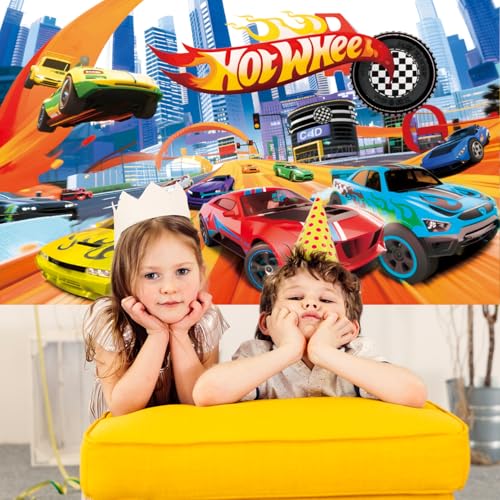 Race Car Birthday Banner - 59x36 Inch Racing Theme Backdrop