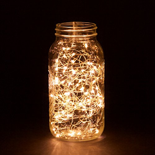 100 LED Warm White String Lights - 32ft Silver Wire, Indoor-Outdoor