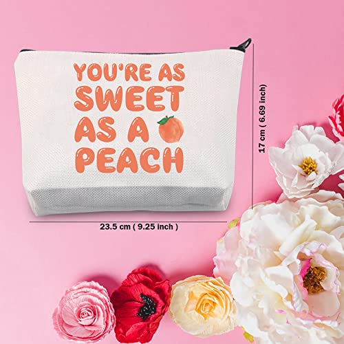 TSOTMO Peach Zipper Pouch - Peach Theme Cosmetic Bag for Peach Lovers (Peach Variation)