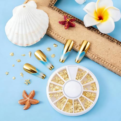 3 Boxes 3D Beach Starfish Nail Charms & Seashell Gems