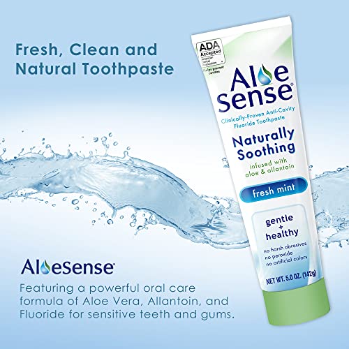 AloeSense Natural Soothing Toothpaste for Sensitive Teeth, 5oz (2-Pack)