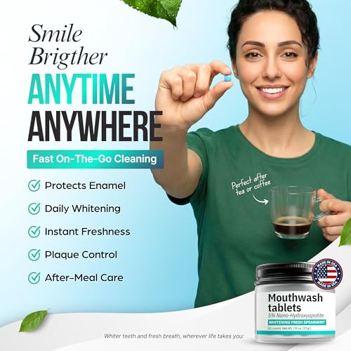 Natural Mouthwash Tablets with Nano-Hydroxyapatite, Alcohol-Free