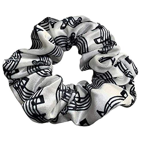 Sportybella Music Note Velvet Scrunchie - Gift for Music Lovers, Treble Clef Hair Tie
