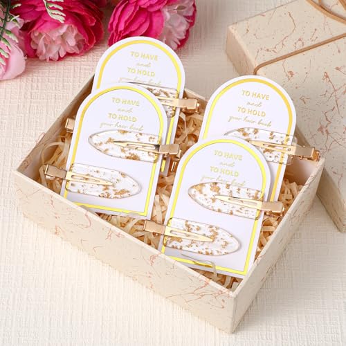 8 Pcs No Crease Hair Clips - Glitter Gold Hair Accessories for Makeup