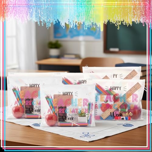 Happy Teacher Week EVA Cosmetic Bag Bulk 100 Pcs - Waterproof Makeup & Toiletry Organizer