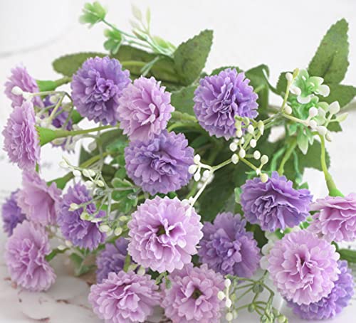 2 Pack Silk Carnation Flowers for Wedding & Home Decor - Purple