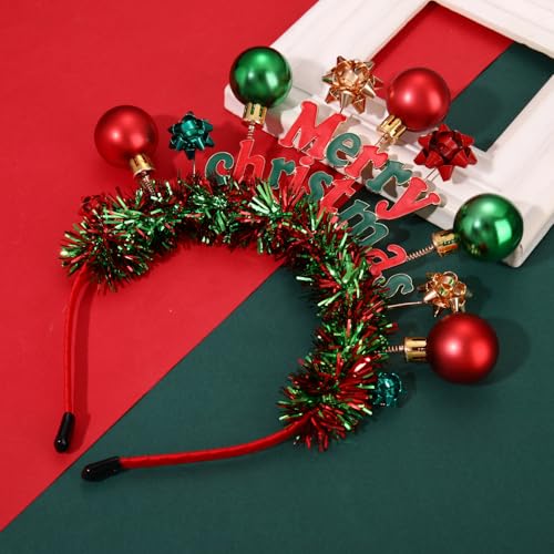 NVENF Christmas Headband for Women - Pattern A Xmas Bow Accessory