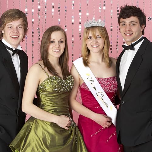 BAHABY Silver Prom Queen Sash & Tiara Set - Graduation & Wedding Party Accessories, 01 Silver