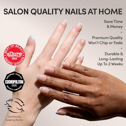 Glamnetic Press On Nails - Into Blue Short Oval 30 Pc Kit