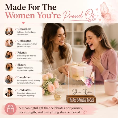Inspirational Butterfly Desk Decor - She Believed She Could Gift