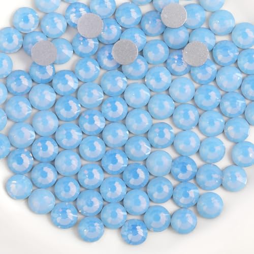 BEADSLAND Blue Opal Flat Back Crystal Rhinestones SS30, 288pcs Craft Jewelry