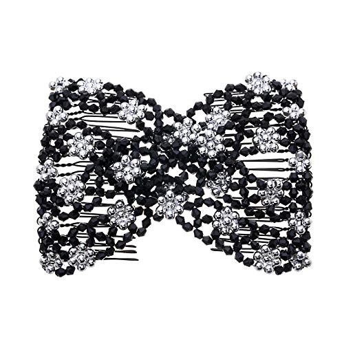 LOVEF 6 Pcs Magic Beaded Double Hair Combs - Assorted Colors