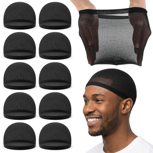10pcs Soft Breathable Wave Caps for Men - Polyester Skull Cap