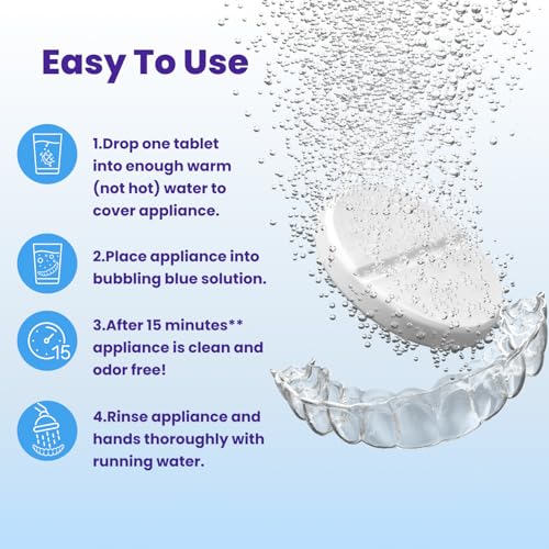 Retainer Brite - Retainer Cleaner Tablets for Invisalign, Mouth Guard Cleaner, Night Guard Cleaning and More. Cleaning Tablets for Ultrasonic Cleaners. 120 Tablets - 4 Month Supply. Made in USA