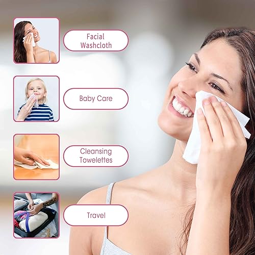 LAVDIK Extra Thick Disposable Face Towels - 40 Count, 100% Rayon