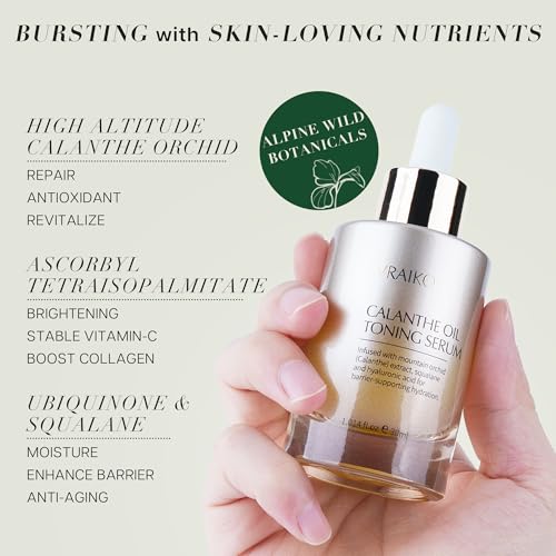 VRAIKO Calanthe Orchid Gua Sha Face Oil Serum 1 Fl Oz - Detox & Radiance