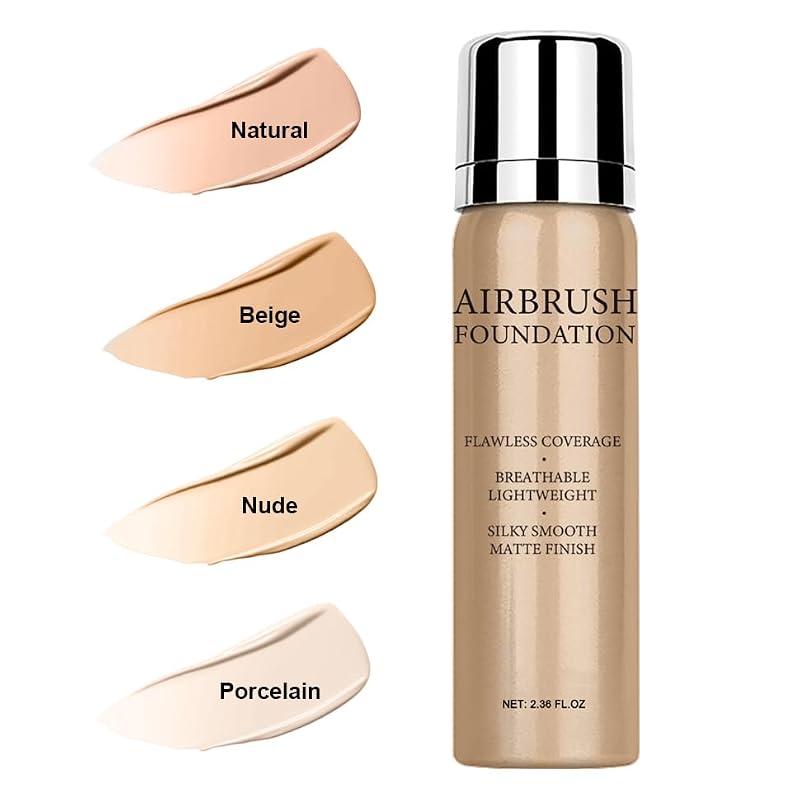 Topcent Airbrush Foundation Makeup Spray, 2.36oz Natural Matte Finish