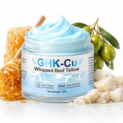Barklytic GHK-Cu Copper Peptide Beef Tallow Balm, 2 Fl Oz - Hydrating Facial Moisturizer for All Skin Types