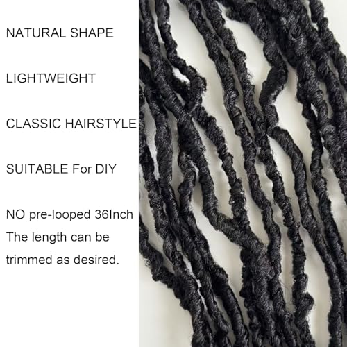 RAYIIS 36 Inch Fake Locs Crochet Hair - 8 Pack Middle Size Synthetic Braids