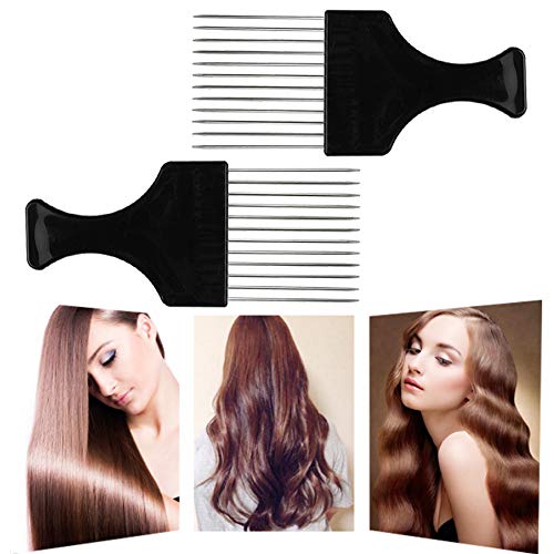 findTop 6-Pack Afro Hair Pick Comb Set - Metal Wide Teeth Styling Tool