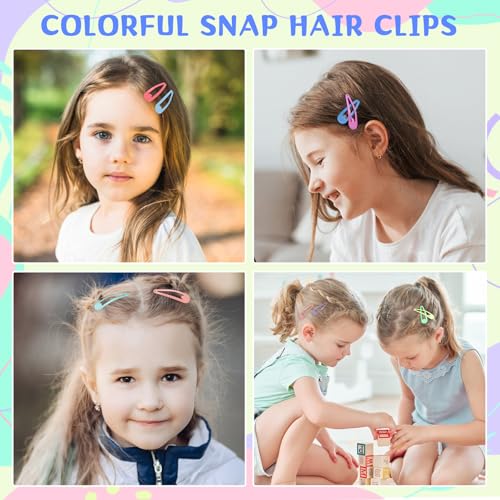 120Pcs 2In Snap Hair Clips for Girls Women, No-slip Metal Small