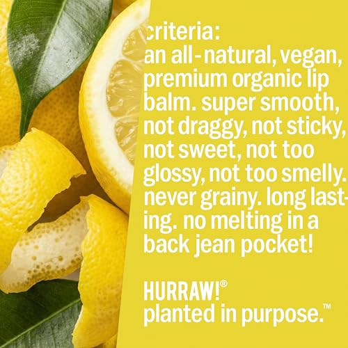 Hurraw! Lemon Lip Balm Set - Organic Vegan Natural Hydrating Lip Care