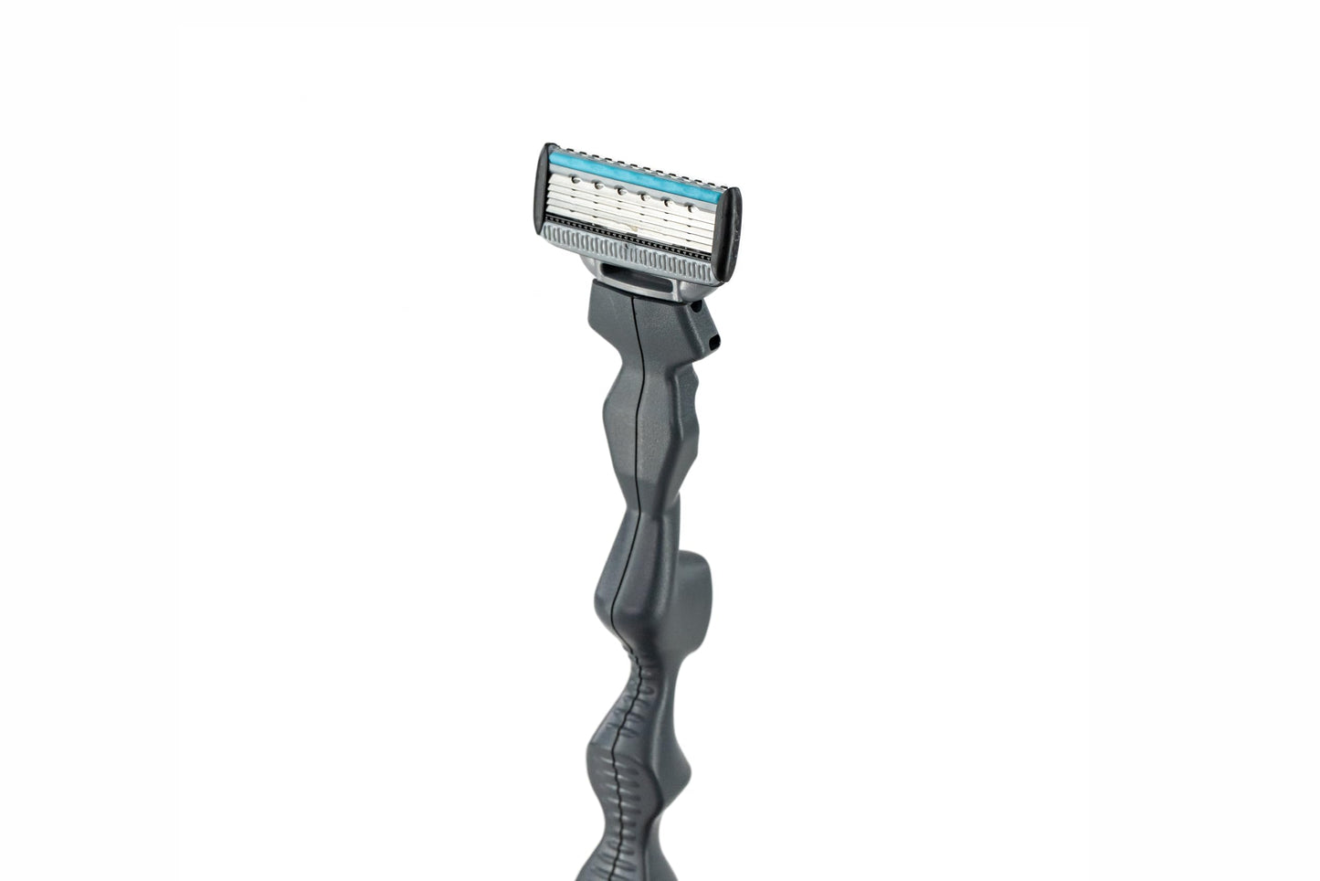 Skull Rake Men's Head and Face Shaver with Ergonomic Grip | Multi-Position Handle Design for Wet and Dry Head and Face Shaving (gray, 8-five+one blade cartridges with handle)
