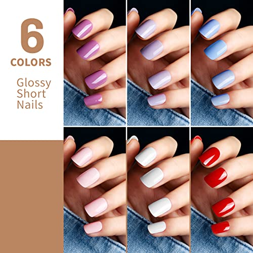 Teenitor 576Pcs Short Square Press On Nails Kit - Matte, Glossy & Glitter