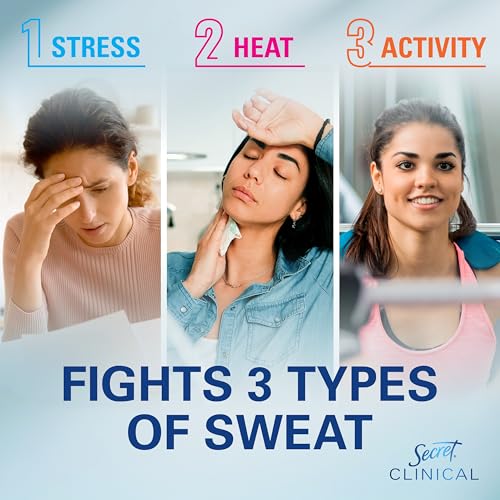 Secret Clinical Strength Antiperspirant Deodorant for Women, 2.6 oz, Cool Waterlily - 72hr Sweat & Odor Protection, Invisible Solid, Stress & Odor Control