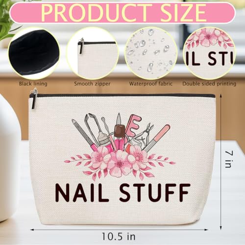 2-Piece Linen Makeup Bag Set - Portable Cosmetic Pouch for Travel