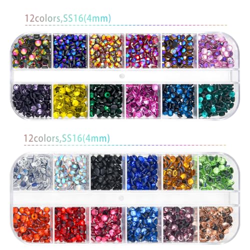 Hot Fix Rhinestones SS16 - 24 Color Mix for DIY Projects