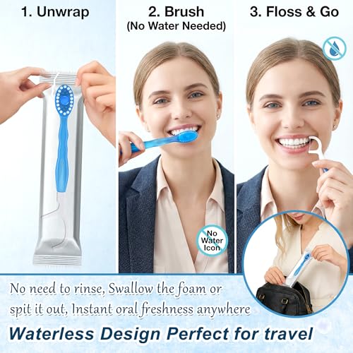 Futetui 40 Pack 5-in-1 Mixed Flavor Disposable Toothbrushes