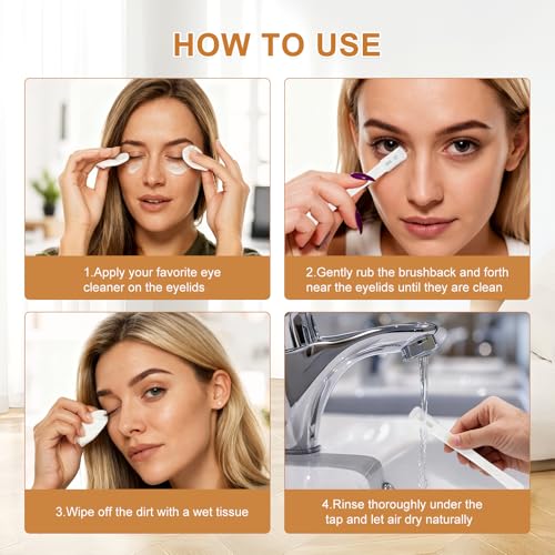 ASTONFOG 5-Pack White Silicone Eyelid Cleansing Brushes for Sensitive Eyes