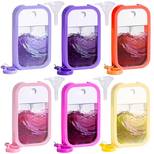 6 PCS Portable Silicone Case Spray Bottles - 50 ML Refillable Travel Containers