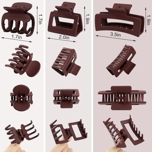 SMKSL 12-Piece Hair Claw Clip Set for Women - Durable Plastic with Strong Hold