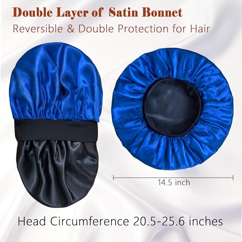 Choshion Satin Bonnet Set F for Men & Women, Reversible Sleep Hair Cover