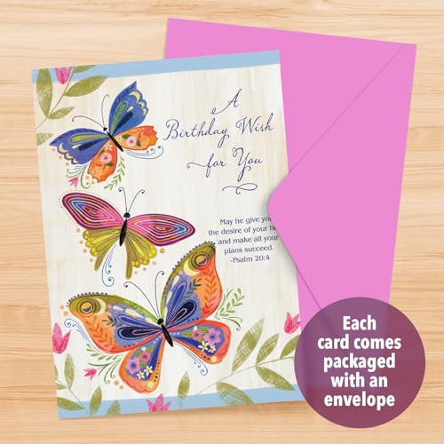 3D Pop Up Religious Birthday Card with Scripture & Butterfly Design