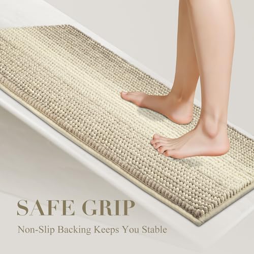 Chenille Bath Mat 17x24 - Extra Soft, Non-Slip, Quick Dry