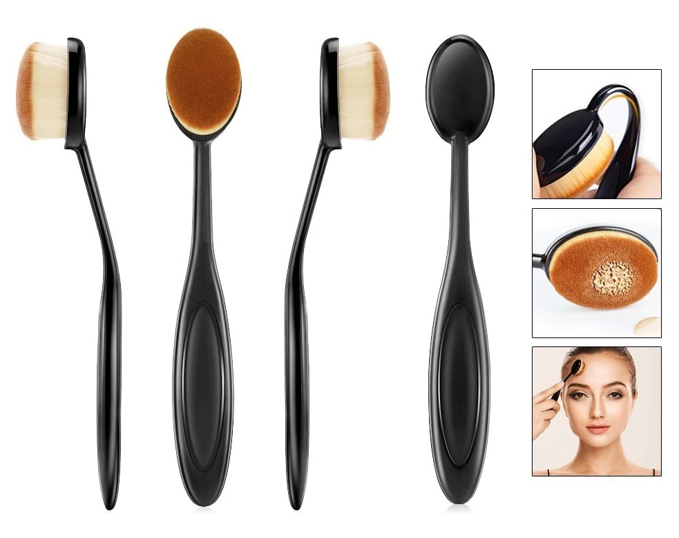Toothbrush Type Foundation Makeup Brush - Ideal for Liquid & Cream Blending | Black