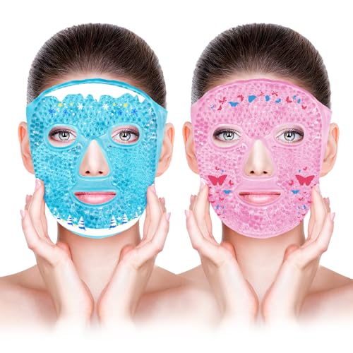 CONBELLA Reusable Gel Face Mask for Hot & Cold Therapy, 2 Pack