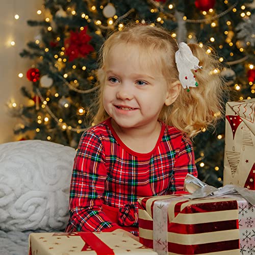 Madison Tyler White Christmas Elastic Hair Ties 2PCS Holiday Ponytail Holders
